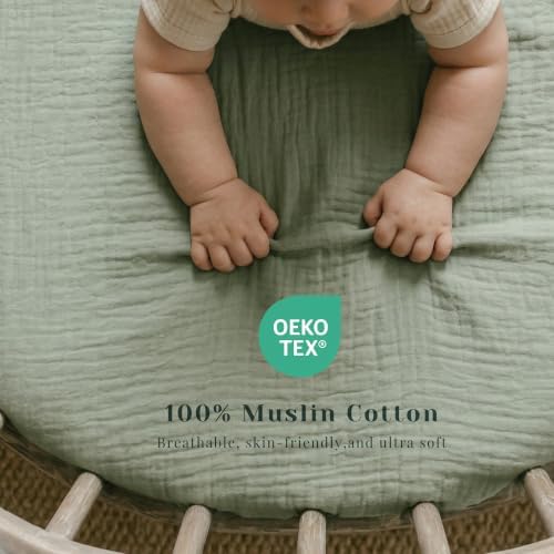 3 Pack Baby Muslin Bassinet Sheets - Image 4