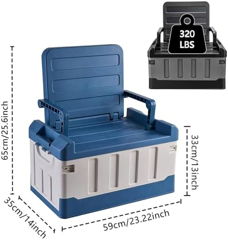 Versatile Foldable Seatable Car Organizer Box 60L Heavy Duty Storage Bins - Image 4