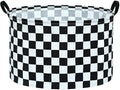 Checkered Storage Basket Extra Large 80L Kids Hamper Baby Laundry Basket by MAIZMZ