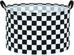 Checkered Storage Basket Extra Large 80L Kids Hamper Baby Laundry Basket by MAIZMZ