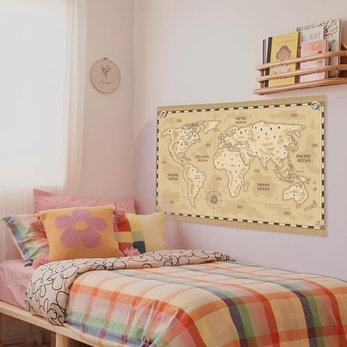 Wheatwin World Map Wall Art Banner - Image 6