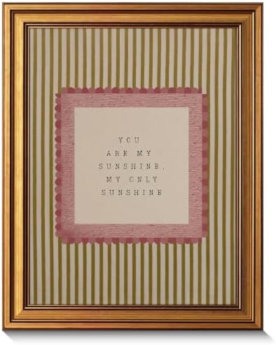 Vintage Gold Framed Nursery Canvas Wall Art You Are My Sunshine Art Prints by Unknown