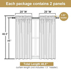 Lecloud Leia Ivory Sheer Curtains 45 Inch Length 2 Panels, Elegant Balance - Image 3
