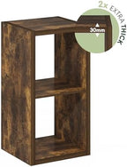 Furinno Cubicle 2-Cube Book Shelf, Extra Thick Frame Bookshelf, Amber Pine - Image 6