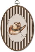 FLAWAFLOMA Western Cowboy Oval Wall Art Decor, Kids Room Canvas Wall Art Framed by Unknown