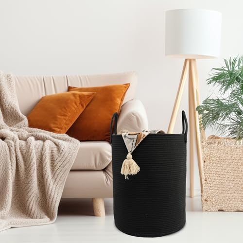 Woven Cotton Rope Laundry Basket - Image 5
