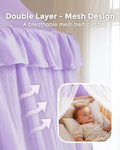 Large Bed Canopy with Star Lights, Double Layer Canopy - Image 2