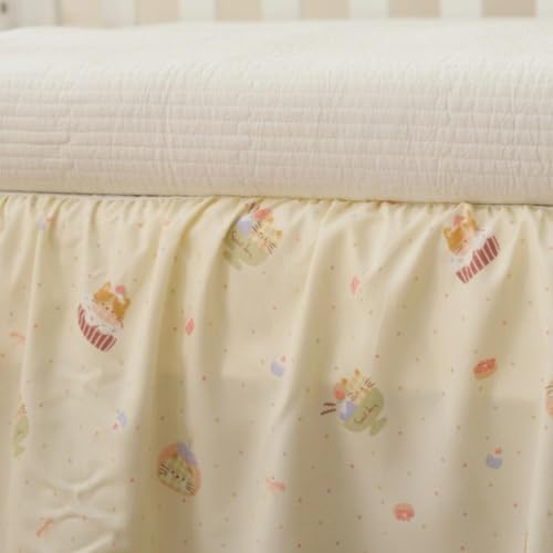 Crib Skirt with Platform, Ruffled Wave Design Baby Bed Skirt - Image 3