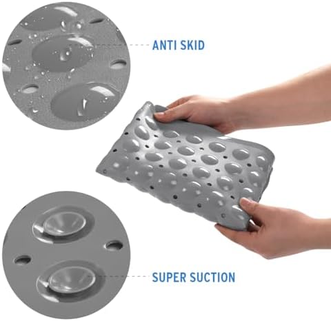 AmazerBath Bath Tub Mat, Medium Size 27.6 x 15 Inches Non-Slip Shower Mats - Image 3