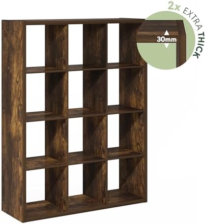 Furinno Cubicle Book Shelf, 12-Cube Bookshelf, Extra Thick Frame Reversible - Image 6