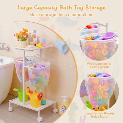 Bath Toy Storage Holder, Quick Drying Bathtub Toy Organizer - Image 6