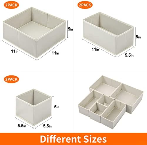 Stero 6 Pack Drawer Organizers for Clothing, Dresser Drawer Organizer Clothes - Image 5