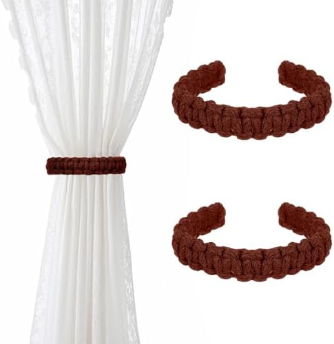 Ptwola 2 Pack Braided Curtain Tiebacks Boho Elegant Rustic Curtain Holdbacks by Unknown