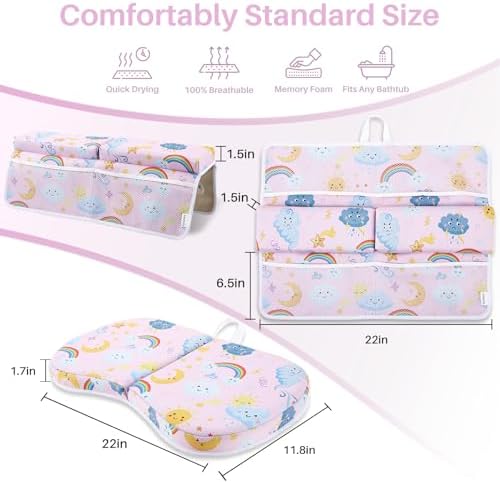 Bath Kneeler and Elbow Rest Pad Set, 1.6'' Thick, Quickly Dry, Bathtub Kneeler - Image 2