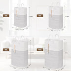 Woven Laundry Basket for Clothes, 65L Large Rectangle Laundry Hampers, Nursery - Image 3