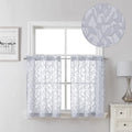 Lecloud Leia Light Grey 2 PCS Sheer Kitchen Curtains 30 Inch Length, Breathable by Lecloud