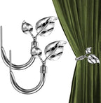 HIKMLK Leaf Shaped Curtain Tieback Holdbacks 2pcs, Handmade Metal Curtain Side by HIKMLK