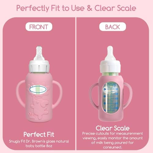 4 Pack Silicone Sleeves for Dr. Brown's Glass Baby Bottles -Drop Protection - Image 7