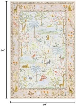 Washable Area Rug 5x7 Blush Animal Print Rugs - Image 2