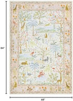 Washable Area Rug 5x7 Blush Animal Print Rugs - Image 2