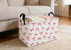 Essme Rectangular Pink Baskets, Girls Storage Box, Cute Basket - Image 5