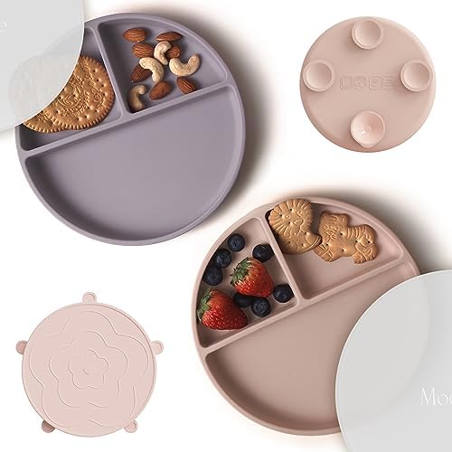 Moonkie Suction Plates for Baby | 100% Silicone BPA-Free Baby Plates by Moonkie