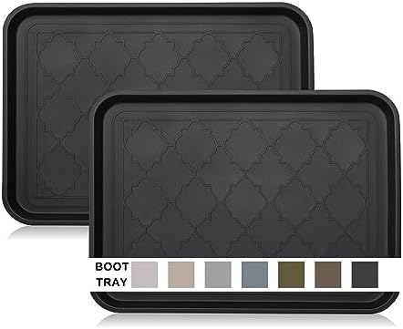 WATANIYA PET Boot Tray for Entryway Indoor, Heavy Duty Shoe Mat Tray 2 Packs by WATANIYAPET