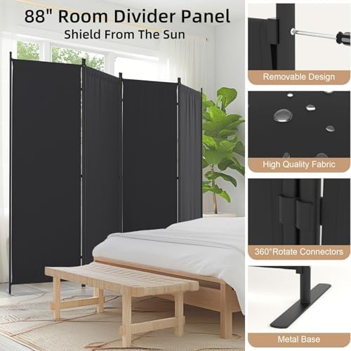 Folding Screen Room Divider 4 Panel - Image 5