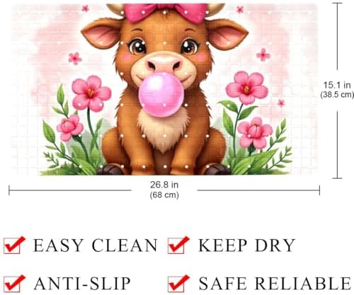 Non Slip Bathtub and Shower Mat 26.8x15.1 inch, Bath Mat - Image 4