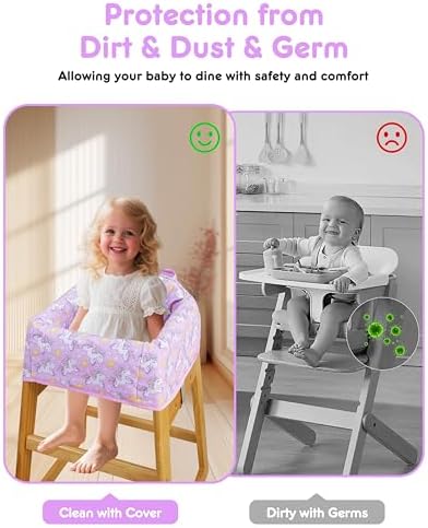 High Chair Cover Portable with Harness, Waterproof Baby Seat Cover - Image 4