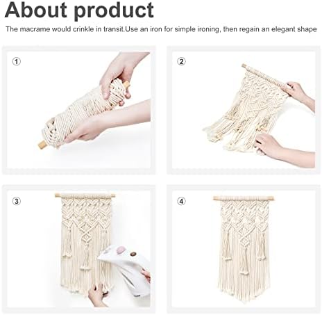 Mkono 2 Pcs Macrame Wall Hanging, Boho Woven Chic Tapestry Decor - Image 5