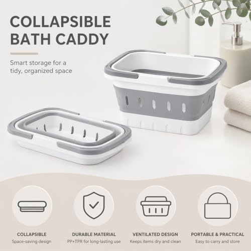 Handheld Foldable Bathroom Bath Storage Basket - Image 4