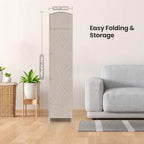 8 Panel Folding Room Divider, Woven Privacy Screen - Image 7