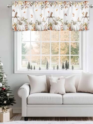 Vandarllin Fall Floral Leaves Kitchen Curtains Valances - Image 4