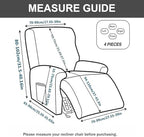 Recliner Chair Covers 4-Pieces Recliner Slipcovers Lazy Boy Chair Covers - Image 4