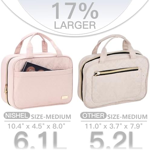 NISHEL Travel Toiletry Bag for women, Portable Hanging makeup Organizer - Image 3