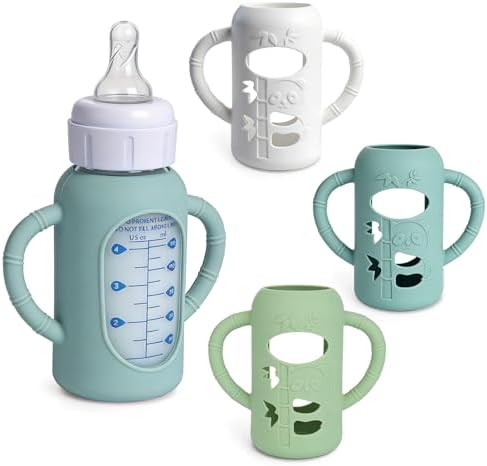 3 Pack Silicone Sleeves for Dr. Brown's Glass Bottles 4 OZ by Mityrain