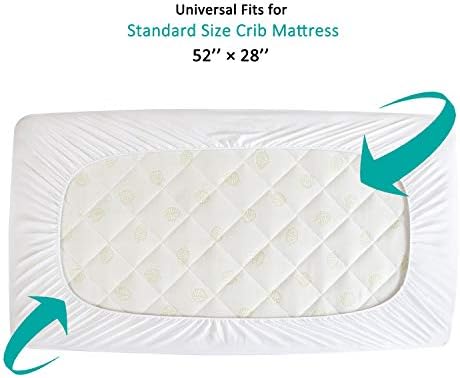 Waterproof Crib Mattress Protector 2 Pack Crib Sheets Mattress Pad Cover - Image 3