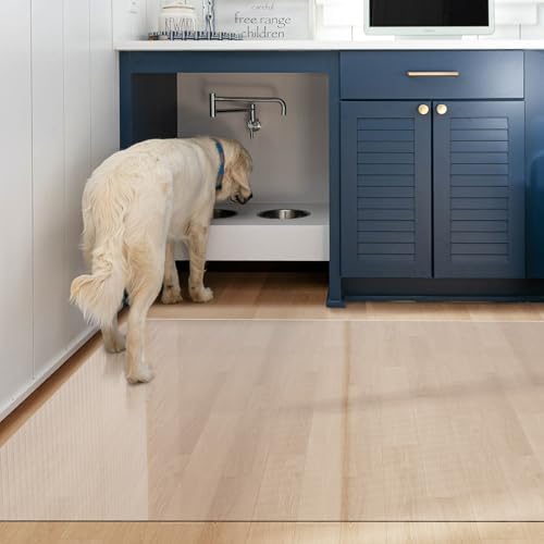 Crystal Clear Floor Mat 4×6ft, Upgraded Easy Flat Waterproof Vinyl Rug Cover by ZPAIAreaFloorProtector