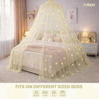 Bollepo Yellow Bed Canopy for Girls - Image 2