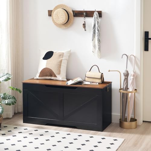 HOOBRO Storage Bench, 39.4" Retro Wooden Storage Chest - Image 5
