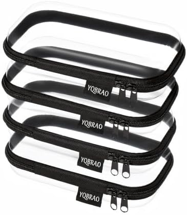 YQBRAO Clear Hard Shell Zipper Cases, 4 Small Cable Organizers by Unknown