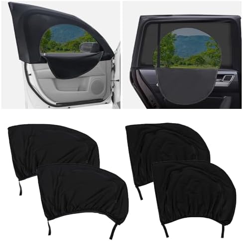 4PCS Car Window Shades with Zipper, Breathable Car Window Cover Baby Window by Turcee
