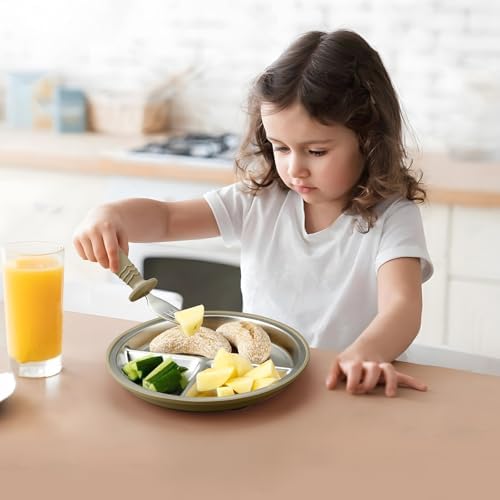 PandaEar 3 Pack Stainless Steel Baby Suction Plates, Divided Toddler Plate - Image 2