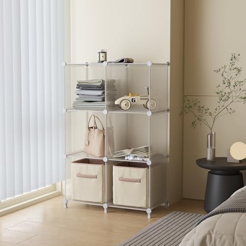 AWTATOS Cube Storage Organizer, Closet Organizers, 6 Cube Shelf - Image 4