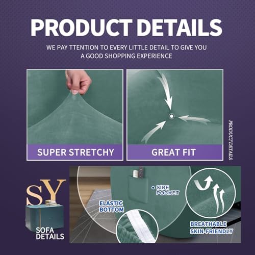 ZNSAYOTX Stretch Velvet Recliner Cover 4-Pieces, Thick Soft Recliner Chair - Image 3