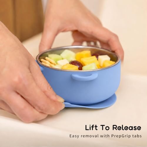 Bakpoco 2-in-1 Stainless Steel Baby Bowls, Leak-Proof Lids & Suction Silicone - Image 4