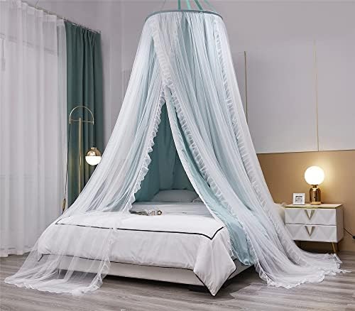 VETHIN Double Layer Princess Round Dome Canopy Bed Curtain - Image 2