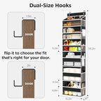 Over The Door Organizer 6 Tiers, Behind The Door Storage Hanging Shelves - Image 3