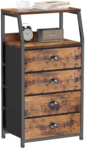 Furnulem Tall Night Stand, Bedside Table by Furnulem